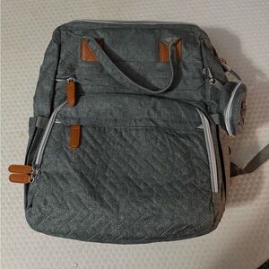 Grey Backpack Diaper Bag